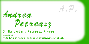 andrea petreasz business card